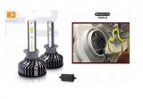 Bec LED H3 72W 10000lm, Kit Auto F2, 9-32V, 6000K, Canbus, Racire Turbo, Compatibil EMC, Montaj Facil