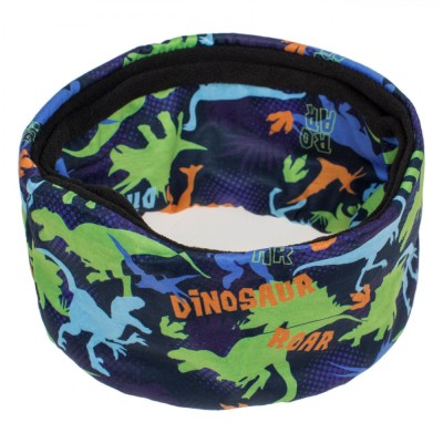 Fular Circular Băieți, Model Dinozauri, Căptușeală Fleece, Multicolor, Poliester, One Size foto