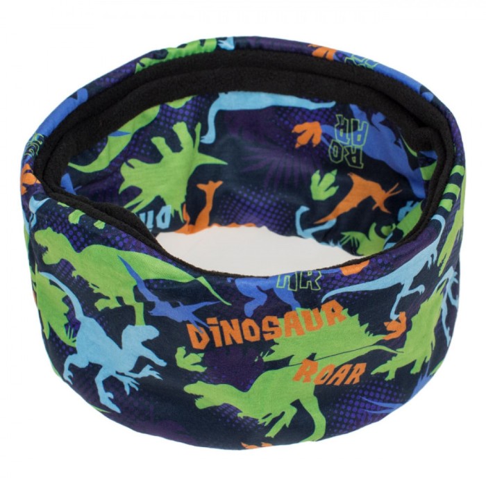 Fular Circular Băieți, Model Dinozauri, Căptușeală Fleece, Multicolor, Poliester, One Size