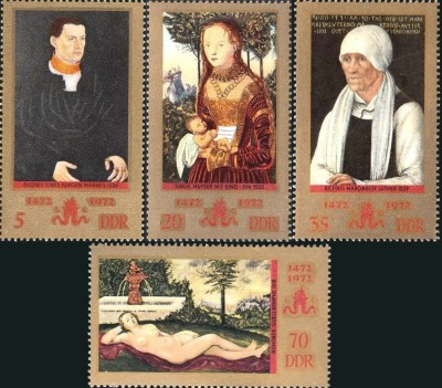 DDR 1972 - Picturi, arta, Lucas Cranach, serie neuzata foto