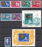 ROMANIA 1976 LP 925 MEDALII OLIMPICE MONTREAL SERIE+COLITA DANTELATA+COLITA NEDANTELATA STARE MNH