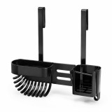 Etajeră de Duș cu Suport pentru Săpun și Accesorii, Negru