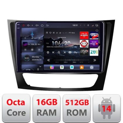 Navigatie Mercedes W211 W219 2002-2010 Edotec Kit-090 8 core QLED 2K 16+512 360 Android Waze USB Navigatie Internet Youtube Radio CarStore Technology