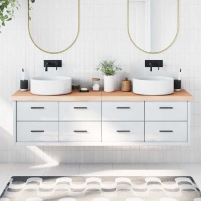 vidaXL Blat de baie, 180x60x(2-6) cm, lemn masiv netratat foto