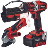 Einhell TE-TK 18/2 Li Kit (CD+AG) PXC - Masina de gaurit si insurubat 18 V 40 Nm + Polizor unghiular 18 V 115 mm 1 acumulator 18 V 4 Ah accesorii vali