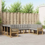 vidaXL Set de canapele de exterior cu pernă 9 pcs Alb și gri deschis 3389857