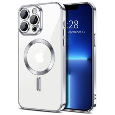 Husa pentru iPhone 13 Pro - Techsuit Luxury Crystal MagSafe - Silver foto