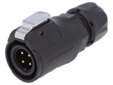 Mufă Circulară 4-PIN 16mm Aurită 10A