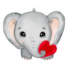 Sticker decorativ Elefant, Multicolor, 46 cm, 3232ST