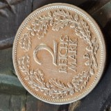 Germania 2 reichsmark 1926 D , argint 10 grame