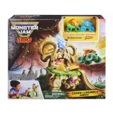 Monster jam mini jams set de joaca crash and crumble jungle cu masinutele el toro loco si dragon