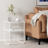 Beistelltisch Solund 55x40x40 cm Wei&szlig;, matt [en.casa] HausGarden Leisure