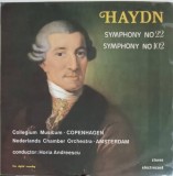 Vinil Joseph Haydn: Simfoniile 22 &amp; 102 (Electrecord, 1987) LP Muzica Clasica, Orchestra Olandeza Amsterdam &amp; Collegium Musicum Copenhaga