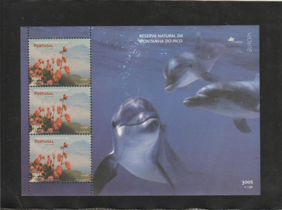 Portugalia-Azore 1999-Europa CEPT,Parc.gradini,Coala 3 timbre,MNH,Mi.PT-AZ Bl.19 foto