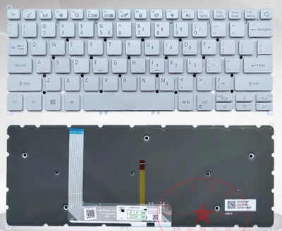 Tastatura Laptop, Acer, Swift 3 SF313-52, SF313-52G, SF313-53, iluminata, argintie, layout US foto