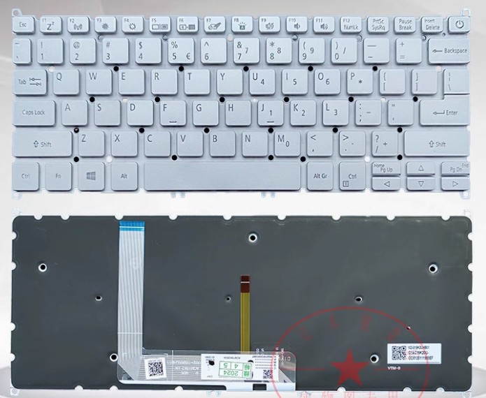 Tastatura Laptop, Acer, Swift 3 SF313-52, SF313-52G, SF313-53, iluminata, argintie, layout US