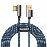 Cablu De Date De &icirc;ncărcare Rapidă Cu Cot Baseus Legend Series USB - USB Type-C 66W 2m Albastru (CACS000503)