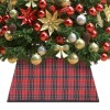 Gossi fusta brad de craciun, rosu si negru, 48x48x25 cm