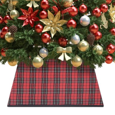 Gossi fusta brad de craciun, rosu si negru, 48x48x25 cm foto