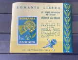 Romania, Exil, Emisiunea XXXVIII, Europa 1964, colita lb franceza, Nestampilat