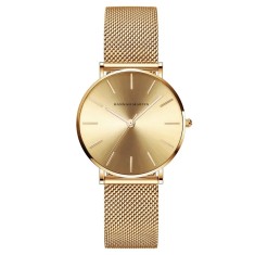 Ceas de dama Hannah Martin Quartz Japonez Casual Fashion Analog Auriu foto