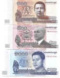 Cambodgia lot 3 bancnote 100, 500, 1000 riels 2014 - 2016 UNC