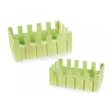 Cumpara ieftin Set 2 cosuri din lemn verde 27x18x10 cm