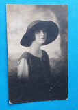 Portret de Femeie - CP studio Foto Baraschi Bucuresti anii 1920 fata cu palarie