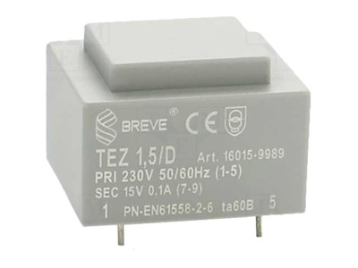 Transformator PCB &amp;icirc;ncapsulat 230V 15V foto