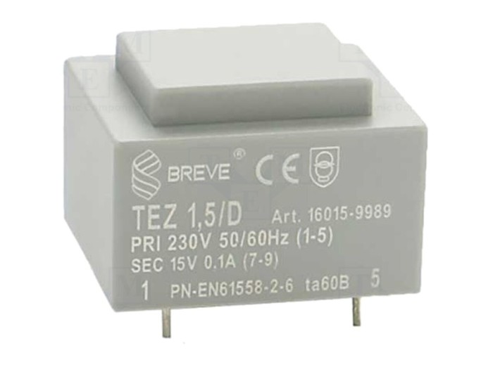 Transformator PCB &icirc;ncapsulat 230V 15V
