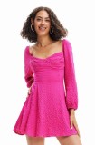 Desigual rochie culoarea roz, mini, evazată