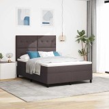 Somieră cu saltea maro &icirc;nchis 140x190 cm din material