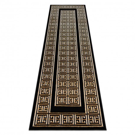 Covor, beh&uacute;ň ALLURE 1968 Cheie greacă, cadru - Structural, elegant, glamour negru / aur , 80x200 cm