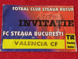 Invitatie meci fotbal STEAUA Bucuresti - VALENCIA CF (Europa League 24.02.2005)