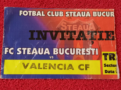 Invitatie meci fotbal STEAUA Bucuresti - VALENCIA CF (Europa League 24.02.2005) foto