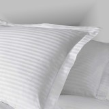 Fata de perna 40x40cm,damasc satinat,100% bumbac,alba-H023