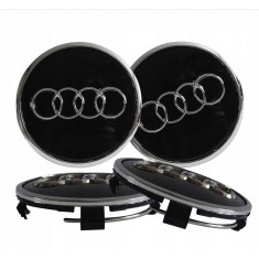 Plăcuțe negre pentru embleme Audi 69 mm Set de 4 bucăți