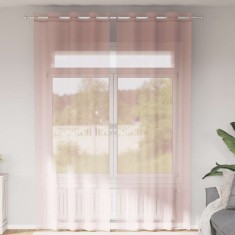 vidaXL Perdele Voile cu Oelii 2 buc Roz deschis 140x300 cm 4102088
