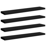 Cumpara ieftin Rafturi de perete suspendate 4 buc. negru 120x23,5x3,8 cm MDF