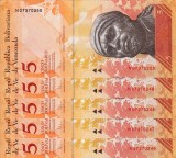 VENEZUELA lot 5 buc. X 5 bolivares 3 februarie 2011 UNC!!!