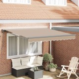 VidaXL Cortina Retractabilă Manual Bej 350x250 cm țesătură