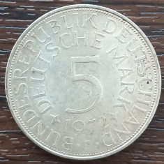 (A16) MONEDA DIN ARGINT GERMANIA - 5 MARK 1972, LIT. F, 11,2 GRAME. PURITATE 625