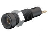 Soclu banană 2mm 10A neagră 60VDC pe panou