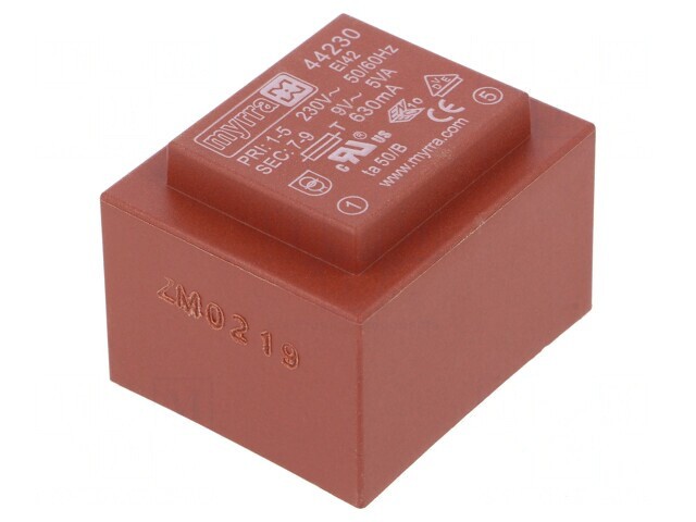 Transformator &icirc;ncapsulat 5VA 230VAC 9V 556mA PCB