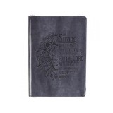 Strong &amp; Courageous Classic Lux-Leather Zip Journal