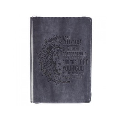 Strong &amp;amp; Courageous Classic Lux-Leather Zip Journal foto