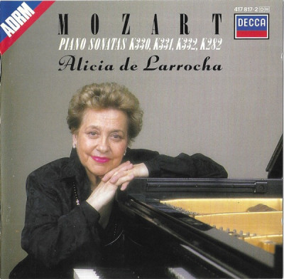 CD Mozart / Alicia De Larrocha &amp;lrm;&amp;ndash; Piano Sonatas K330, K331, K332, K282 foto