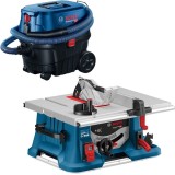 Bosch GTS 635-216 + GAS 12-25 PL - Fierastrau circular de masa 1600 W 216x30 mm + Aspirator umed-uscat 1250 W 200 mbar 25 l priza scule electrice