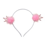 Bentita cu pompon si coronite, Roz, ATU-085525, Oem