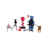 Figurina Agent Politie, Caine si Accesorii, Set, Figurina, ATU-082150